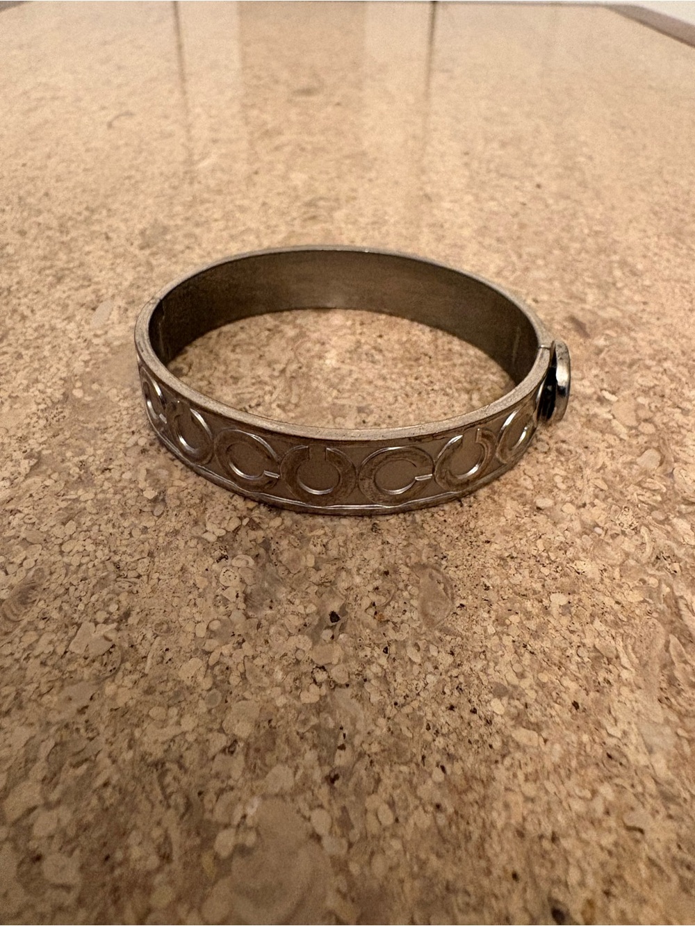 Coach Silver-Tone Signature C Bracelet